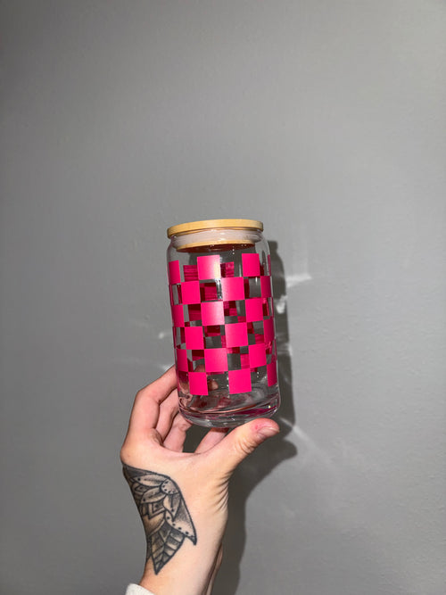 Checkered - Glass Tumbler
