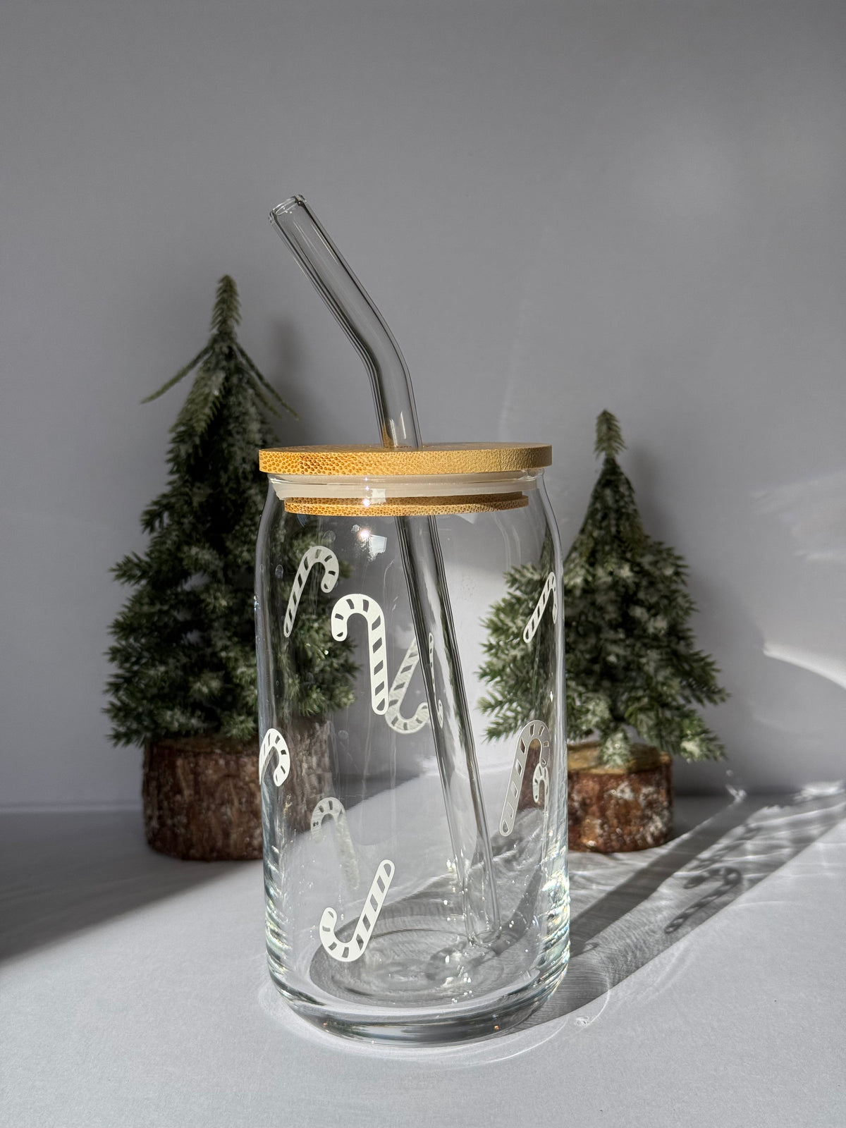 Candy Cane - Glass Tumbler