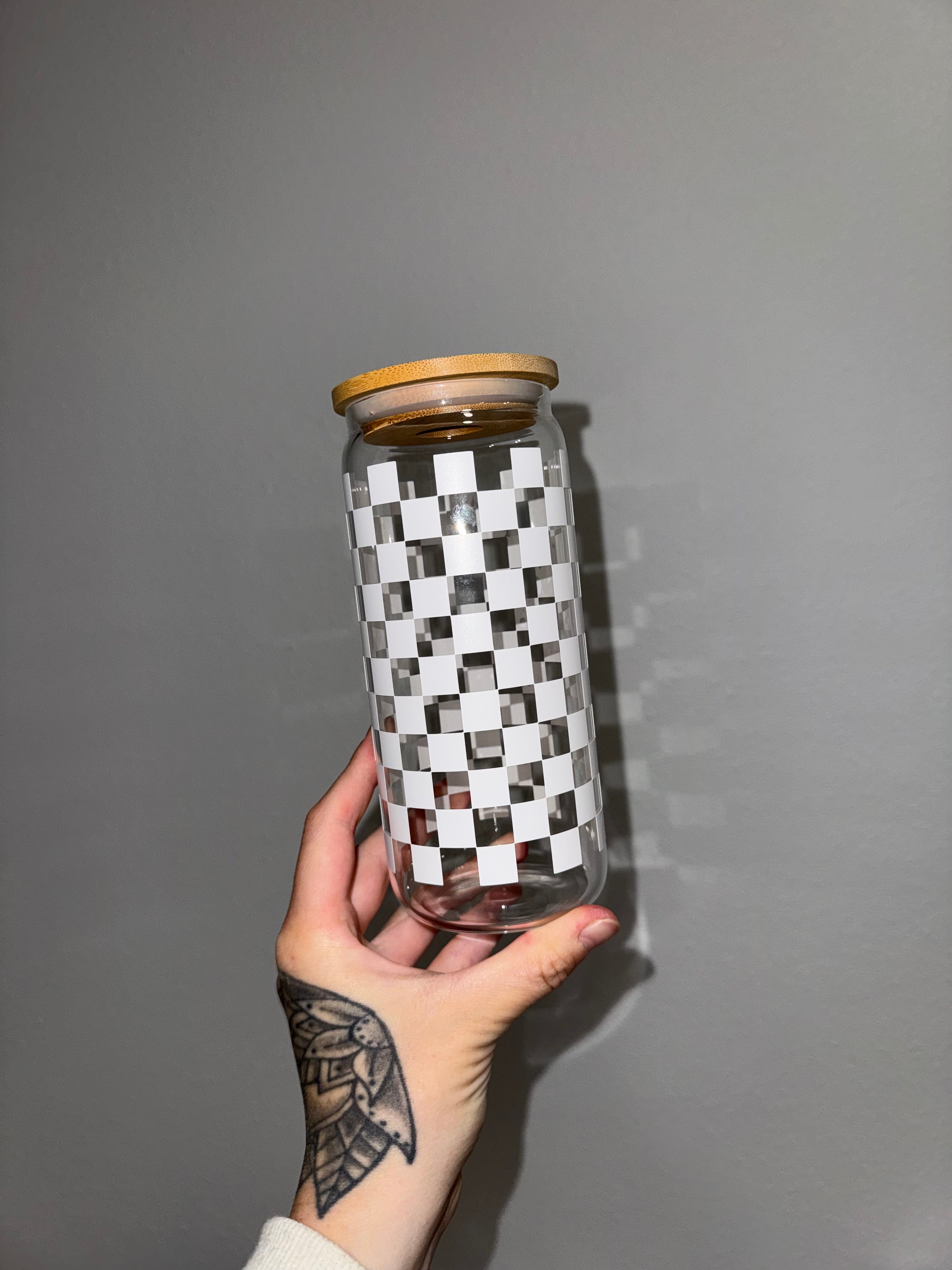 Checkered - Glass Tumbler