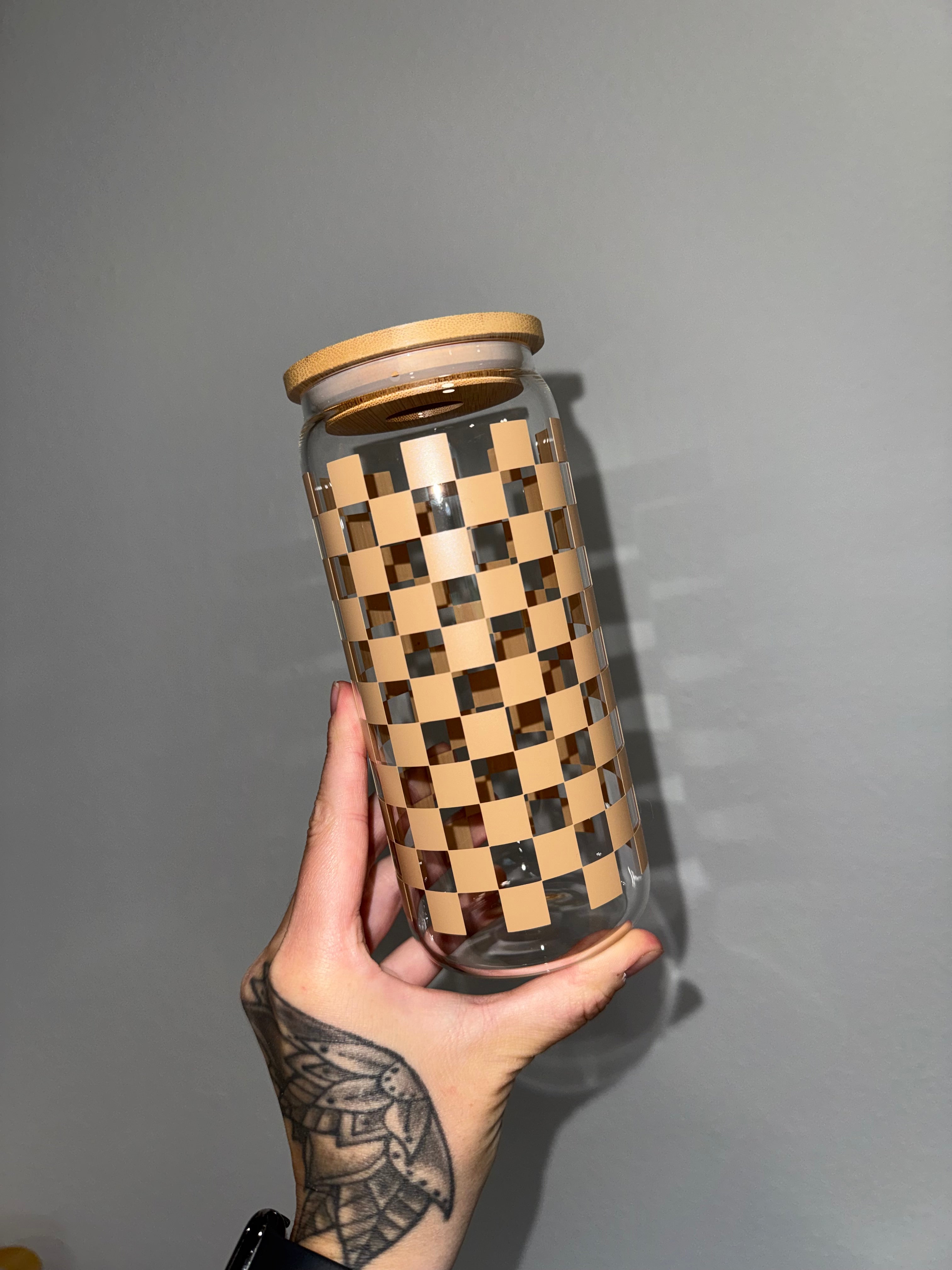 Checkered - Glass Tumbler