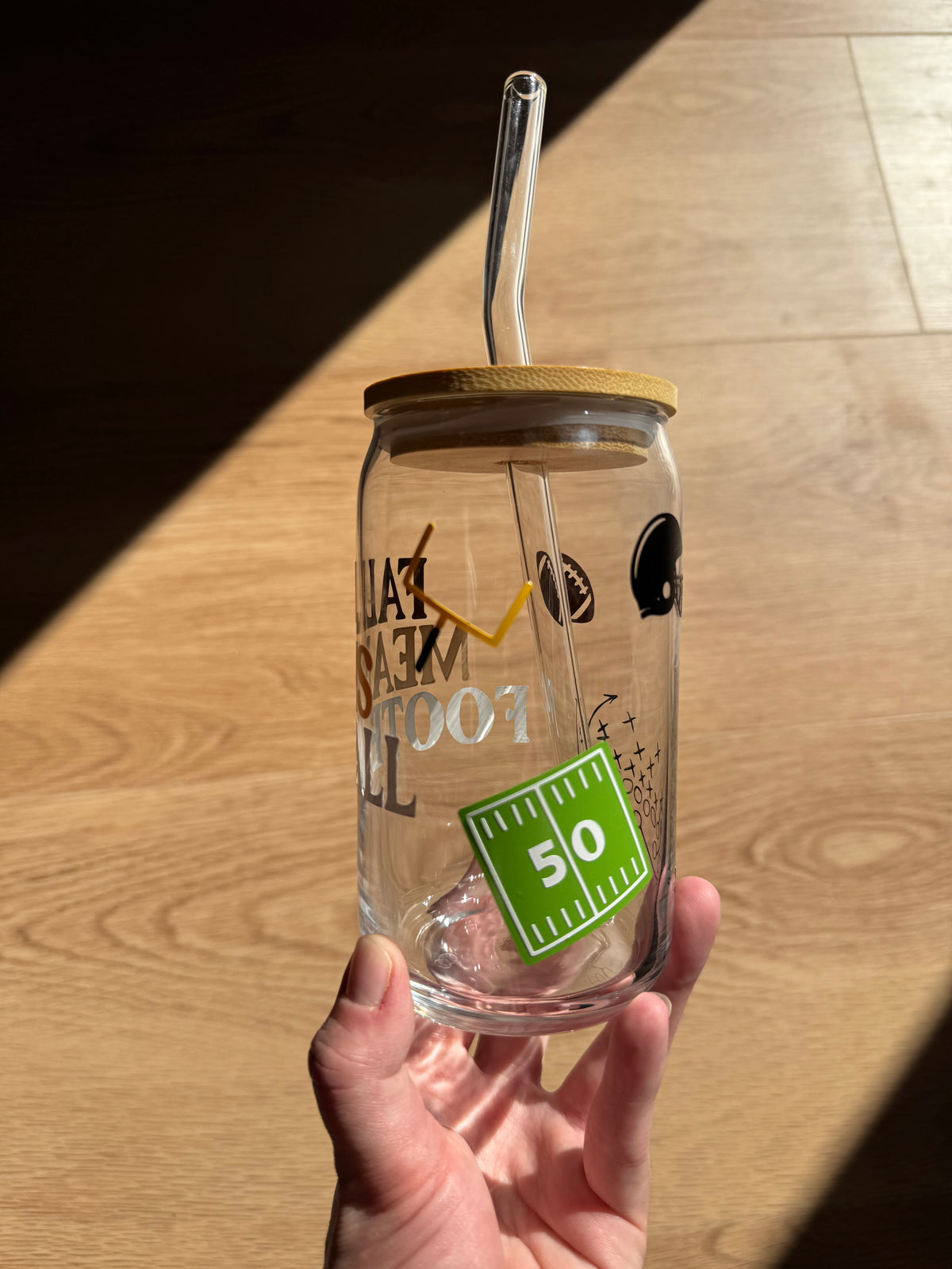 Fall Means Football - Glass Tumbler