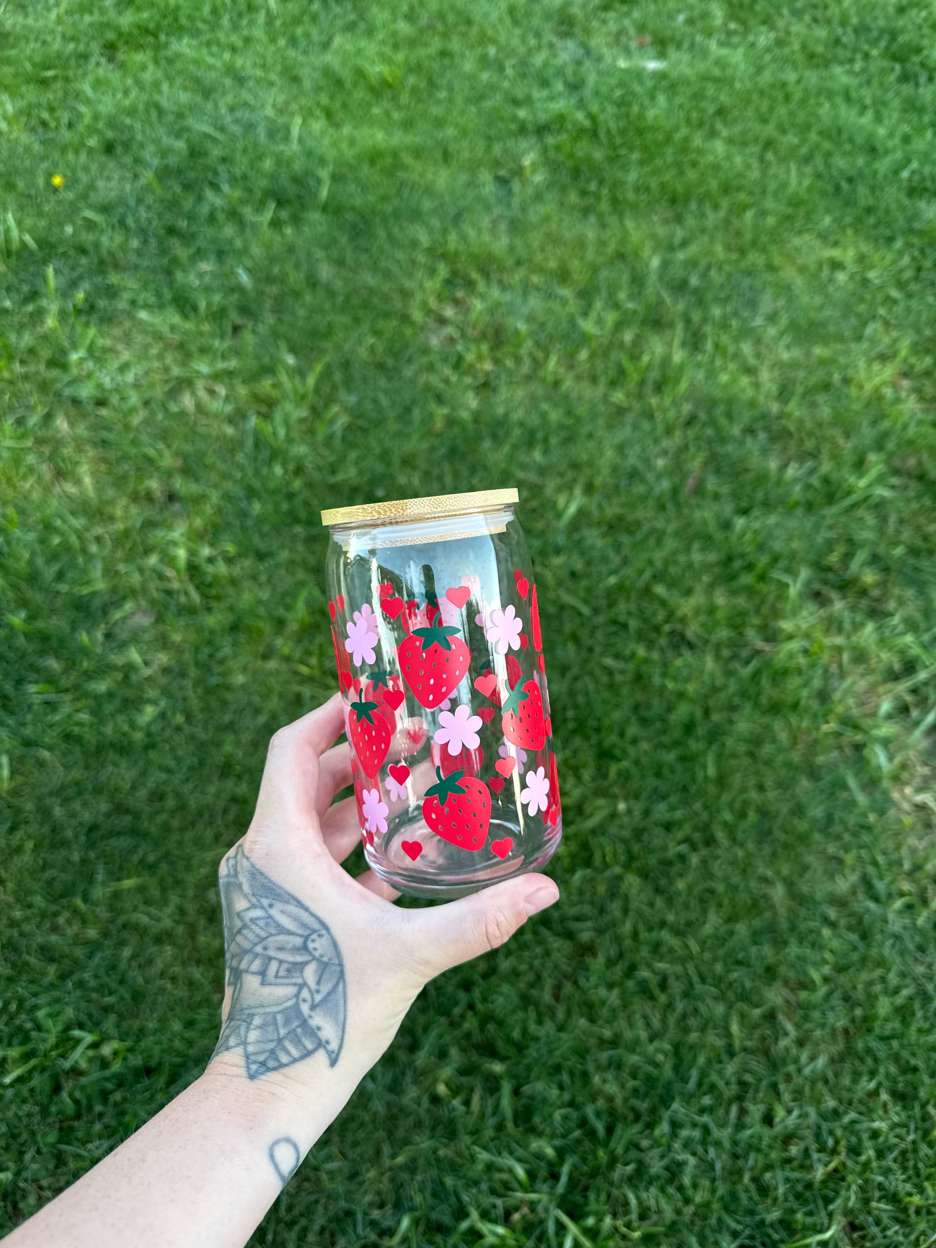 Sweet Strawberries - Glass Tumbler