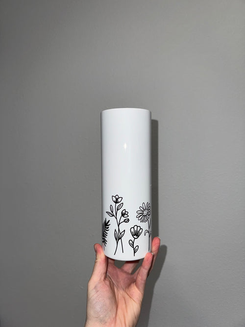 B&W Wildflowers - Insulated Tumbler
