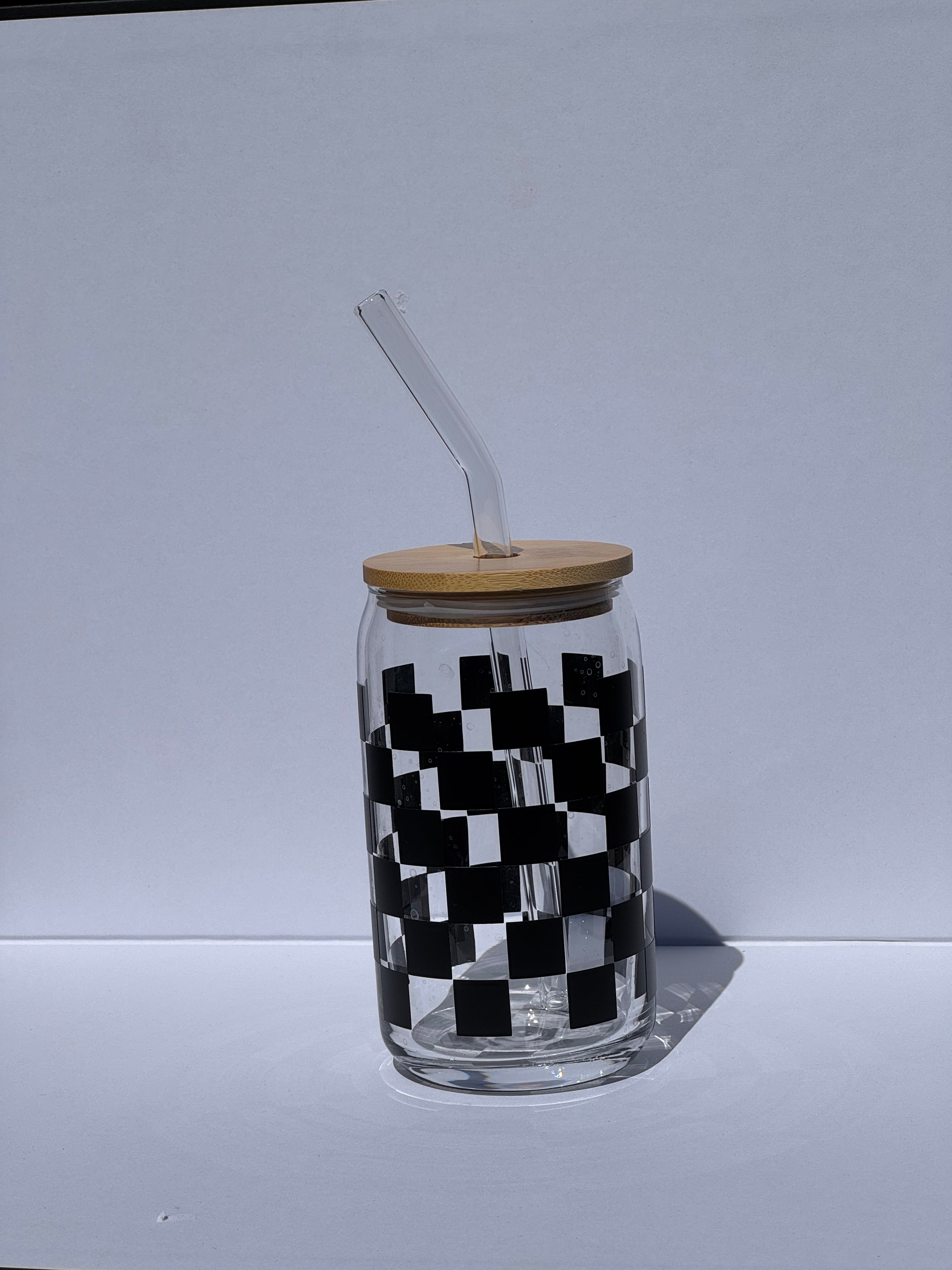 Checkered - Glass Tumbler