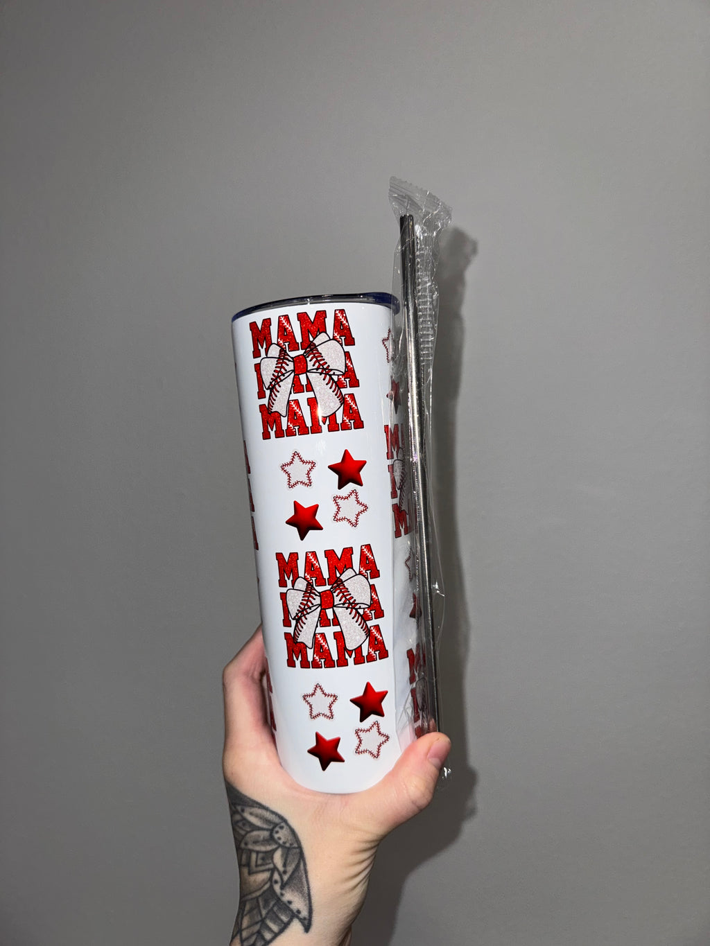 Red Baseball Mama - Insulated Tumbler