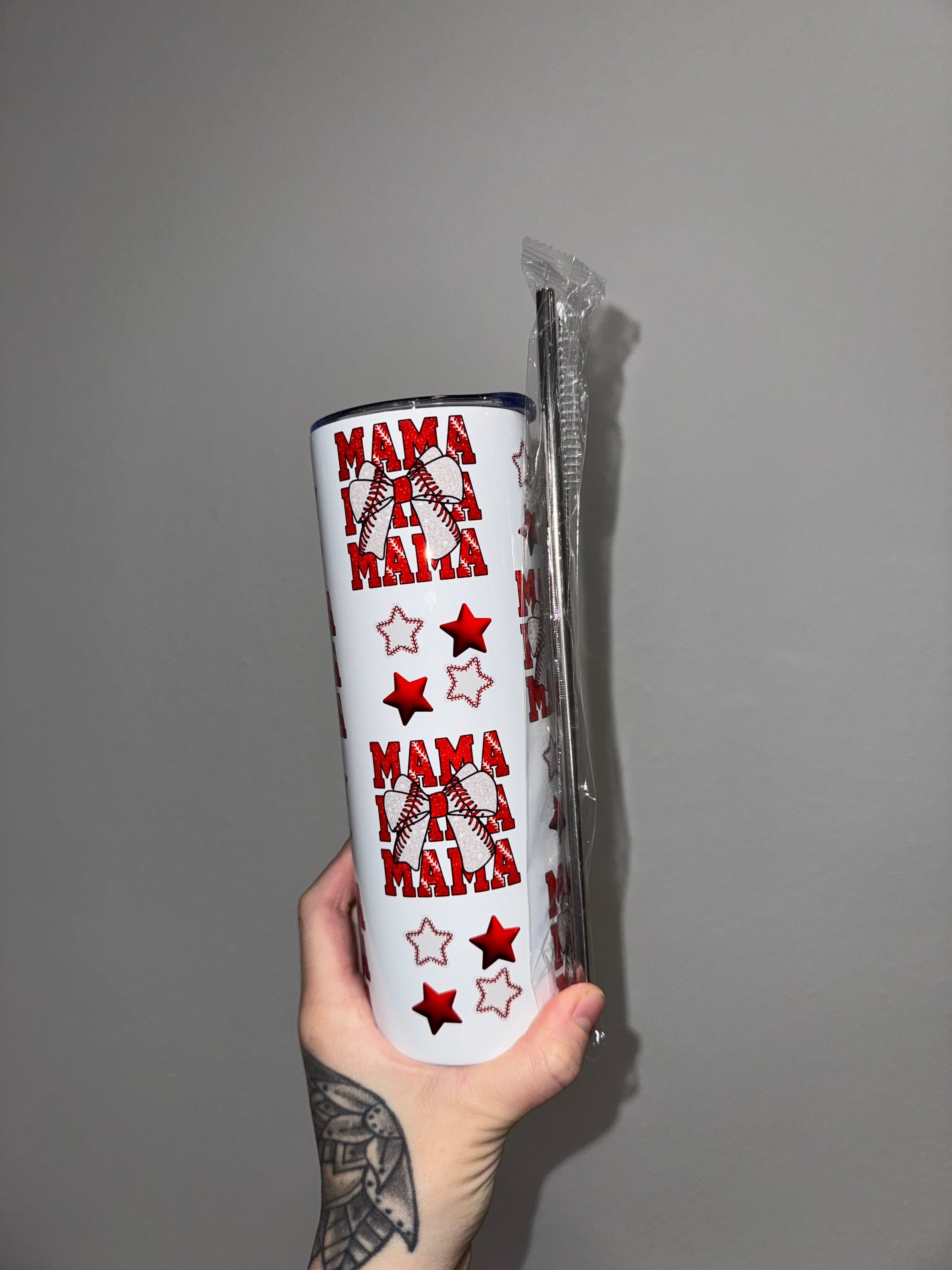 Red Baseball Mama - Insulated Tumbler