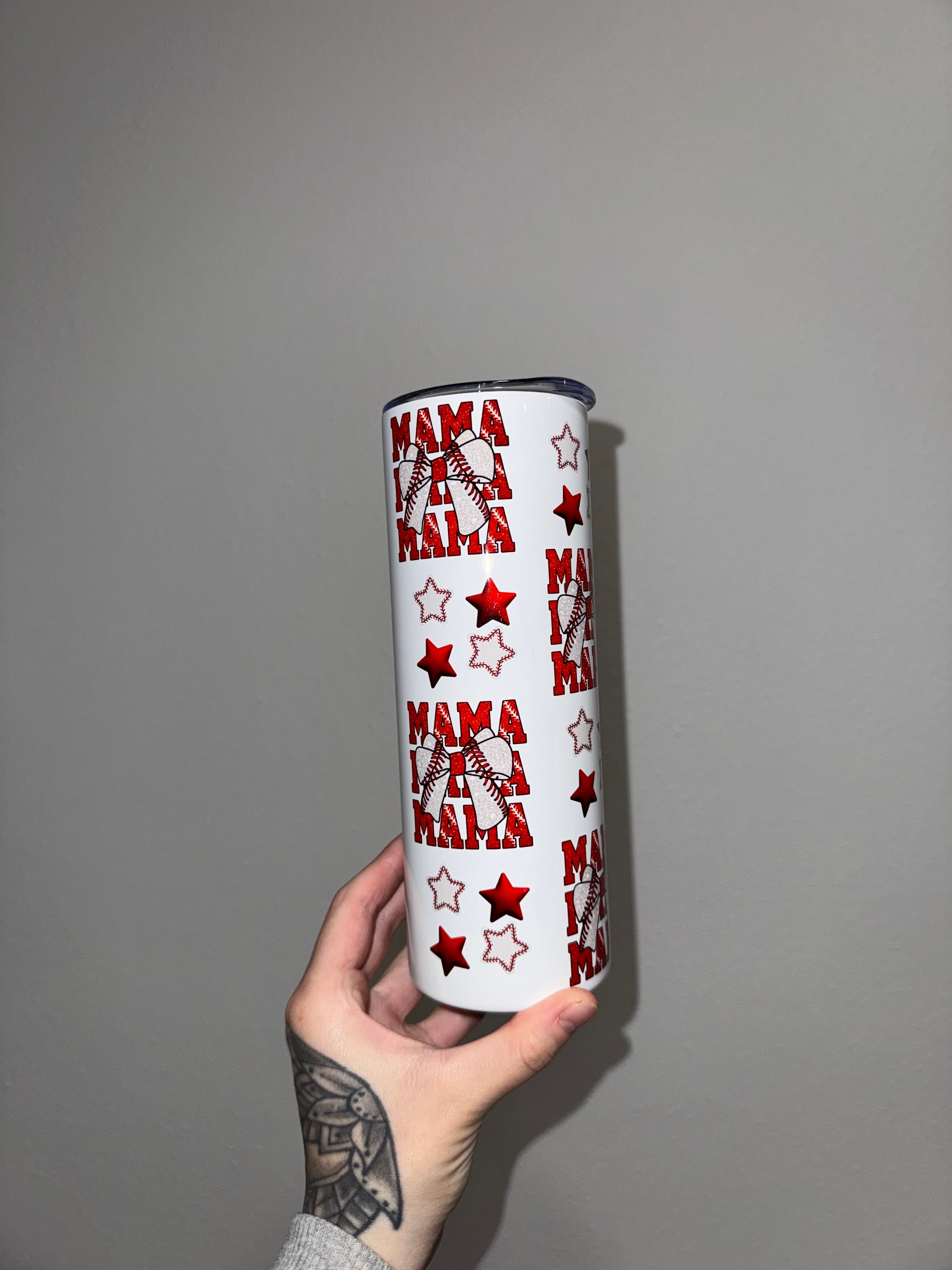Red Baseball Mama - Insulated Tumbler