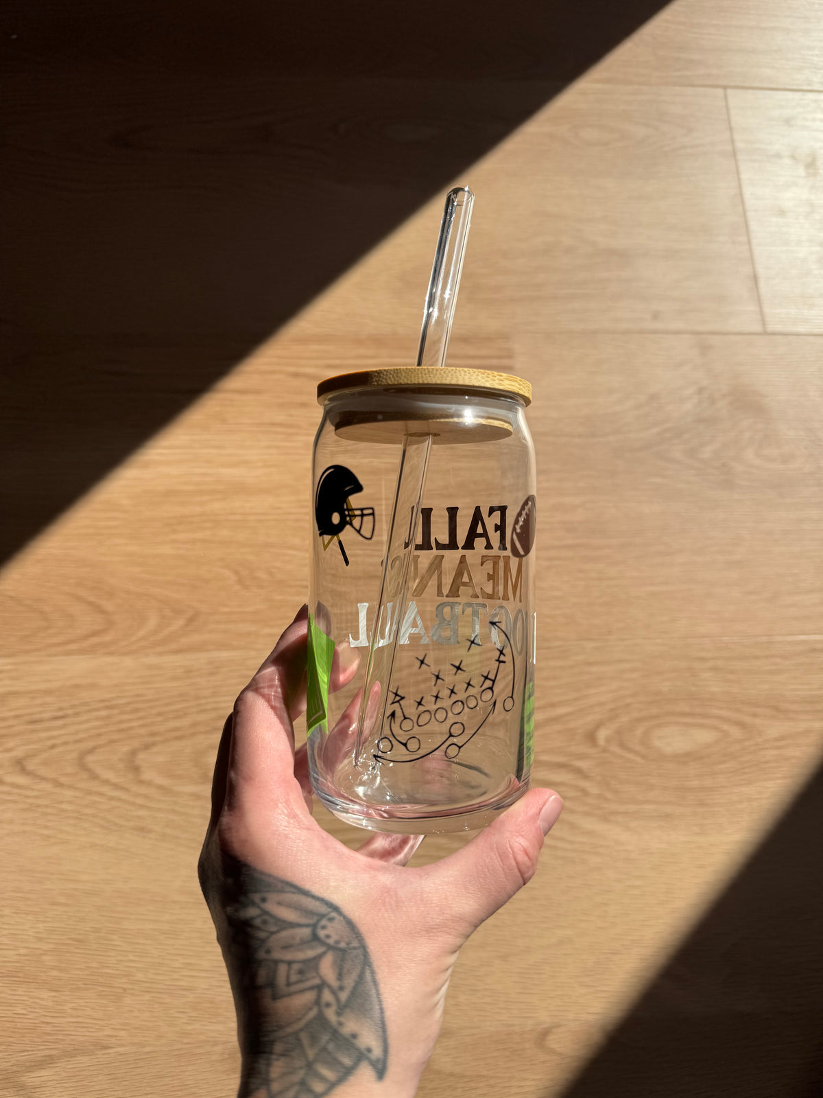 Fall Means Football - Glass Tumbler