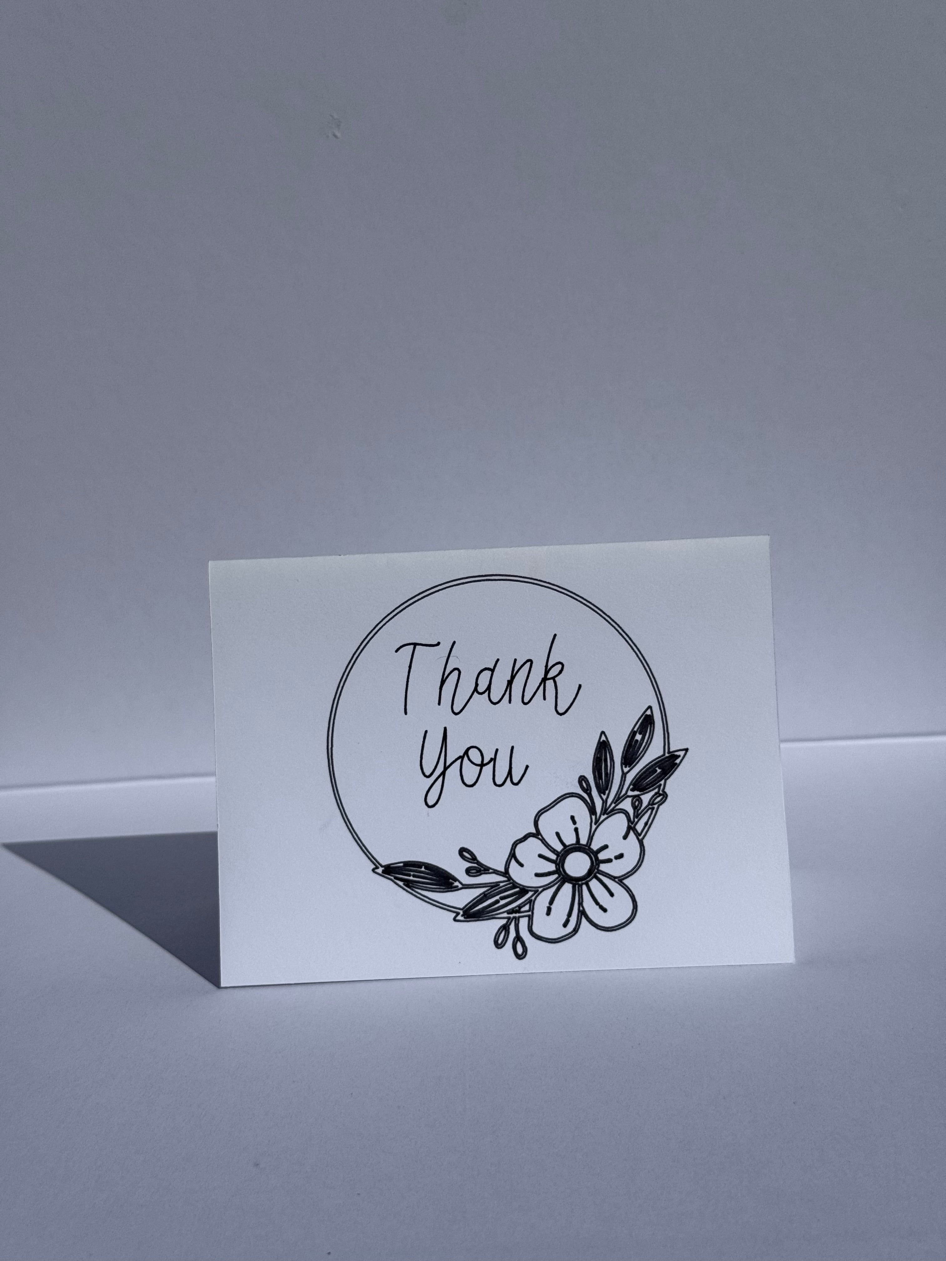Thank You (Circle Floral) - Cards