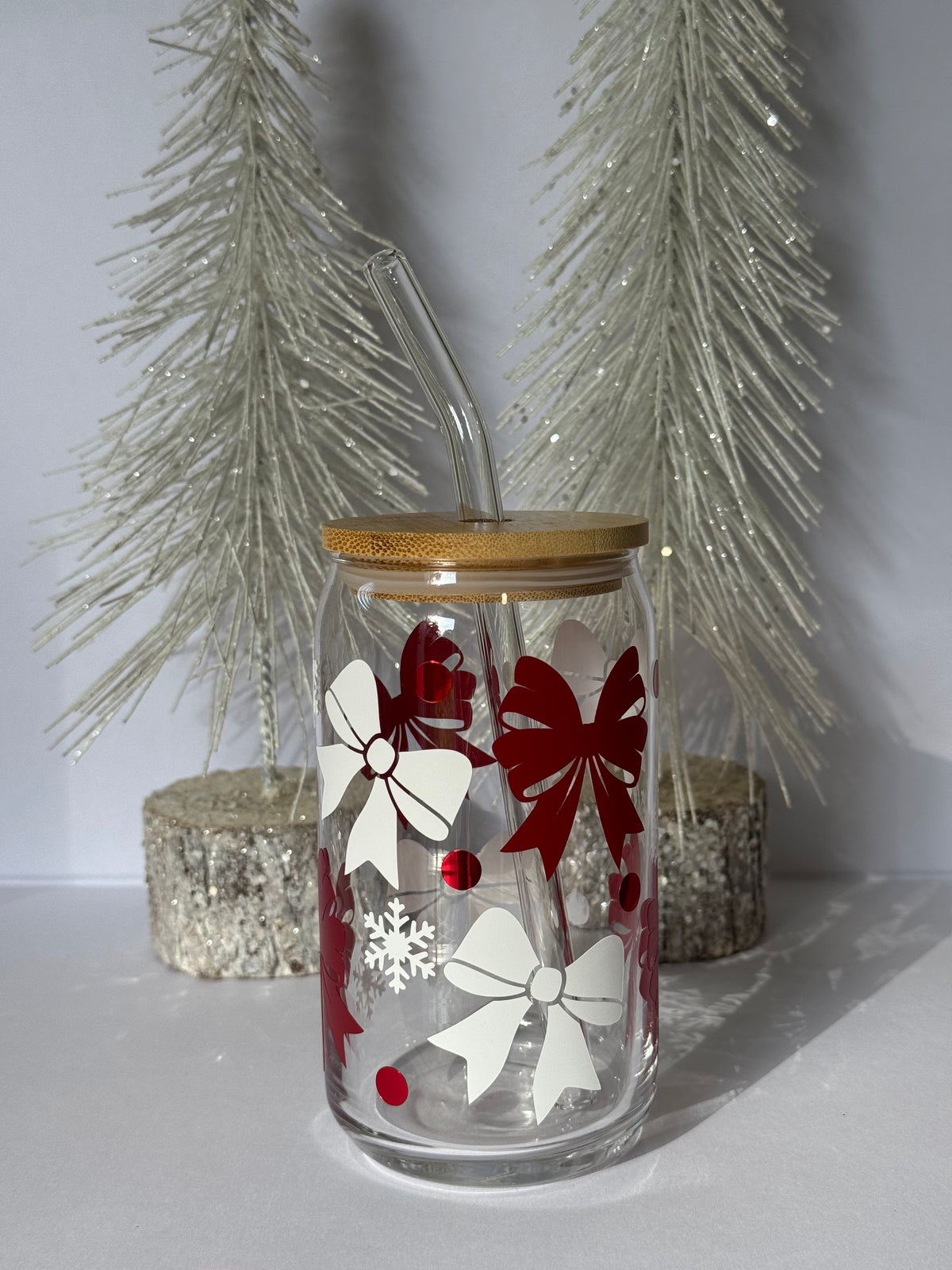 Holiday Bows - Glass Tumbler
