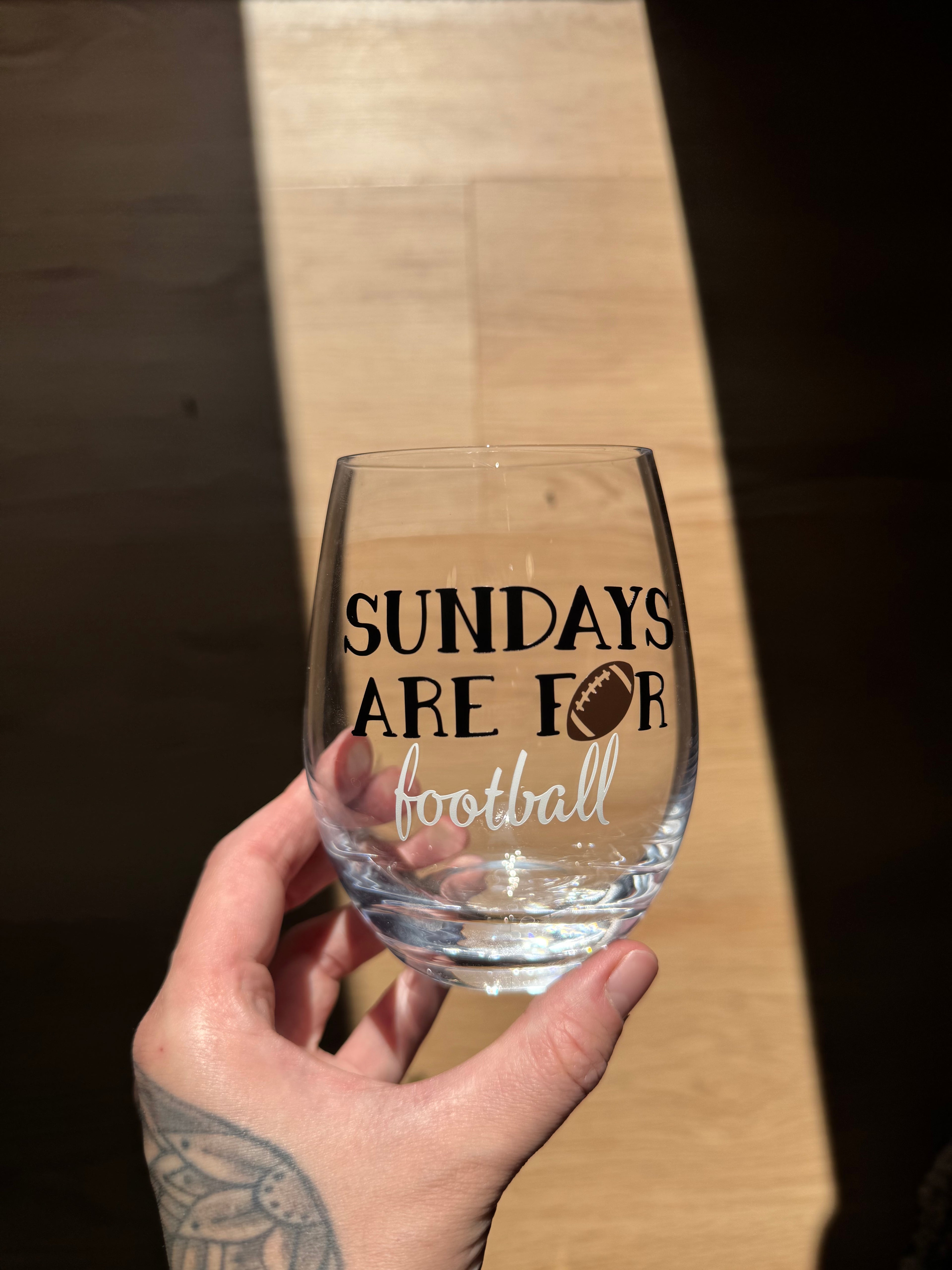Sundays are for Football - Wine Glass