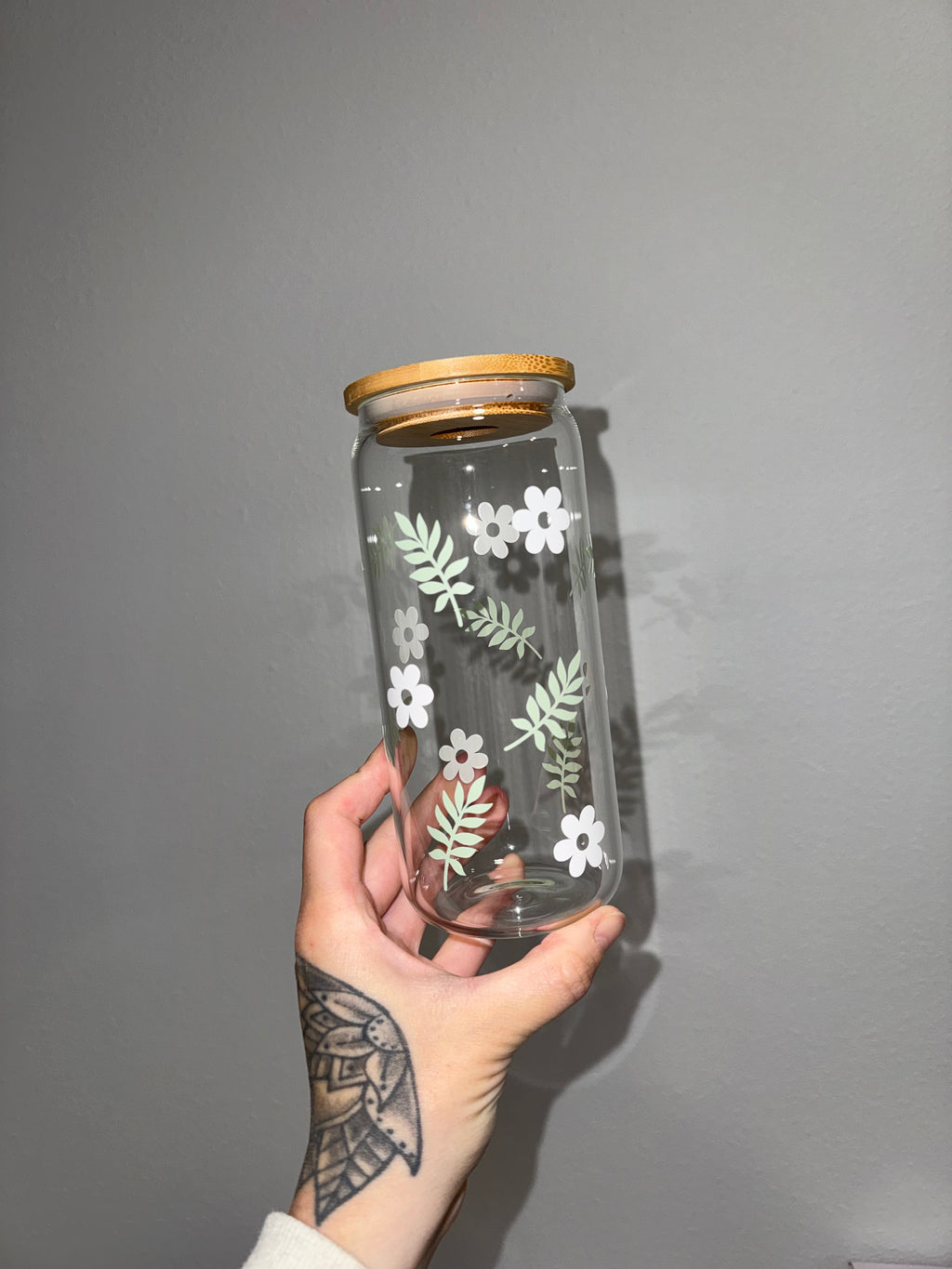 Leaves & Flowers - Glass Tumbler