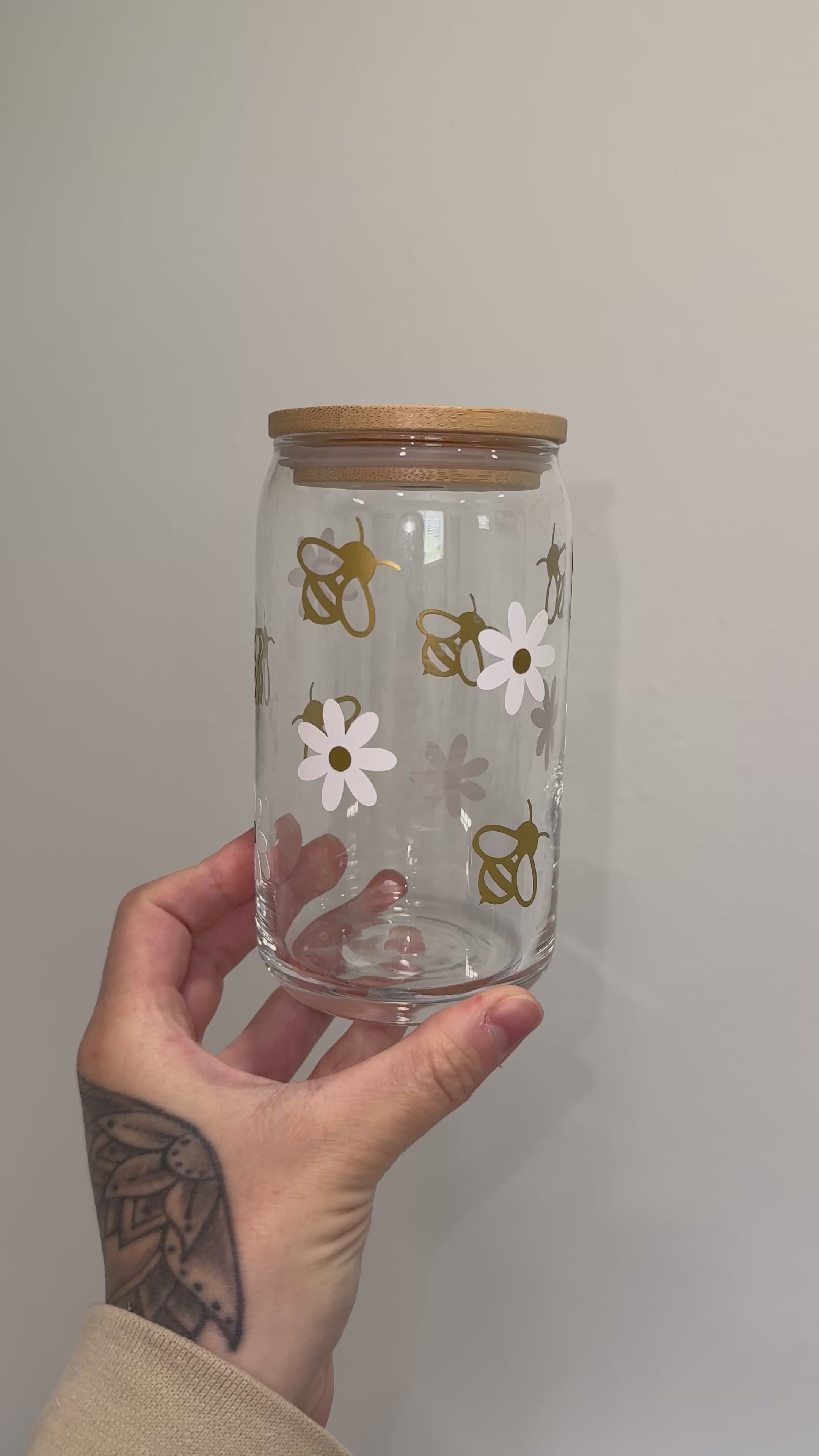 Golden Bees - Glass Tumbler